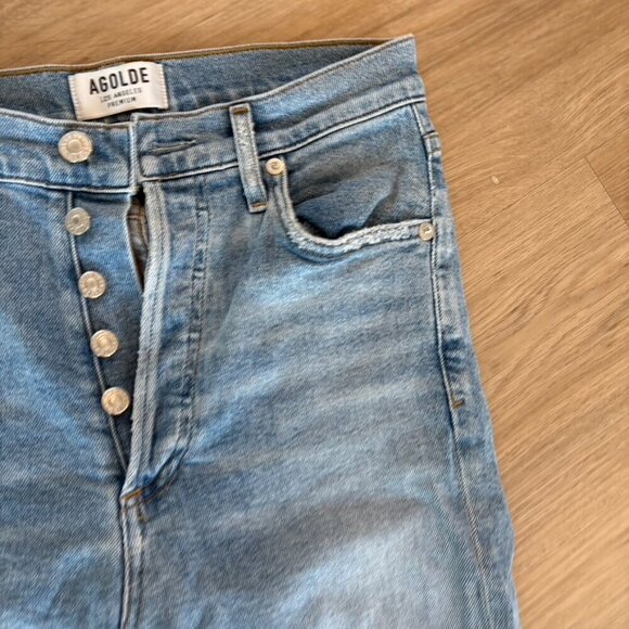 Agolde Nico High Rise Boyfriend Button Fly Jeans Size 24 Slim - Picture 5 of 8